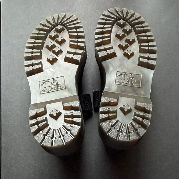 NWOT-Dr. Martens Addina Flower Black Leather Buckle Mary Jane Dress Shoes Size 9 - Picture 6 of 7